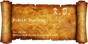 Kubik Dorina névjegykártya